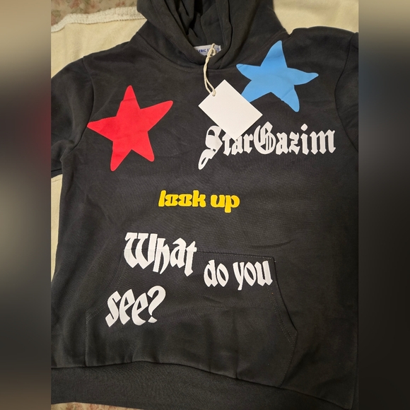 New Grey Dark Unisex Aelfric Eden Hoodie oversized M - Picture 5 of 6